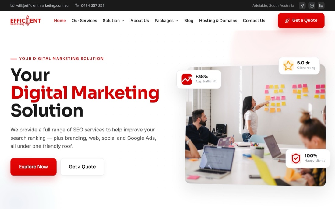Efficient Marketing website