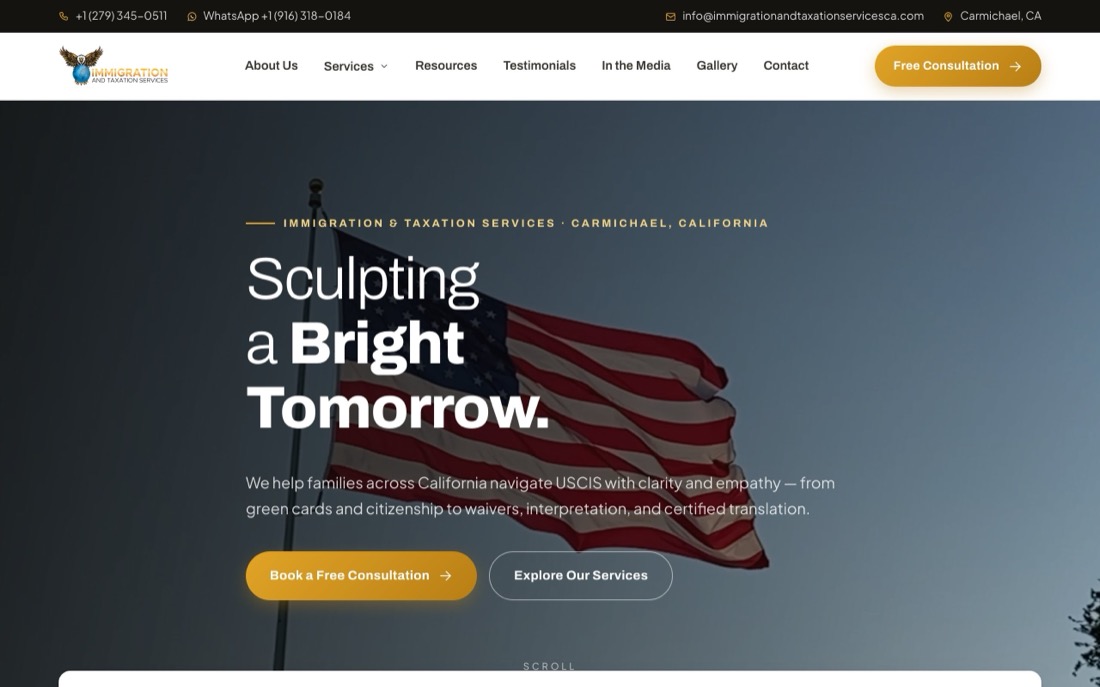 Immigration & Taxation website