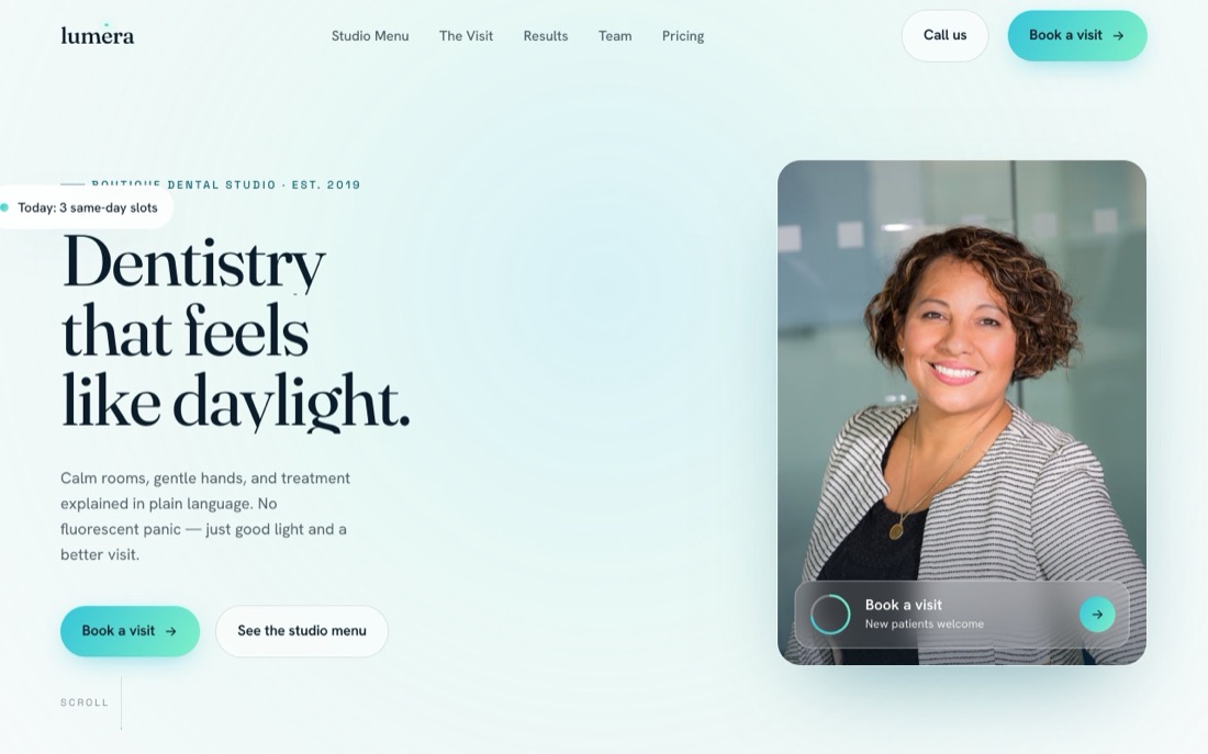 Luméra Dental Studio website